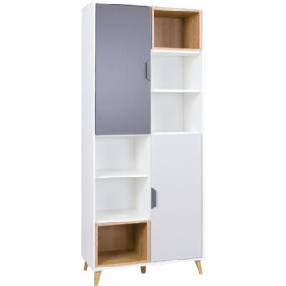 Regál JOKI JK03 bílý / grafit / šedý