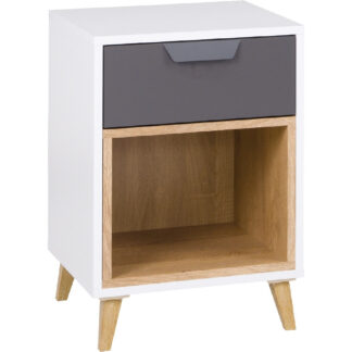Noční stolek JOKI JK11 bílý / grafit / šedý