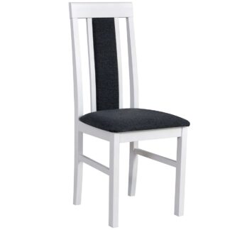 Bílá židle DK12 s černou látkou 8B