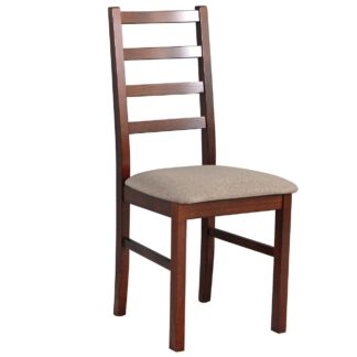 Židle DK15 v barvě ořech s béžovou látkou DX5