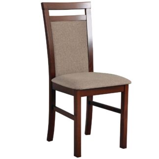 Židle DK25 ořech s hnědou látkou DX5