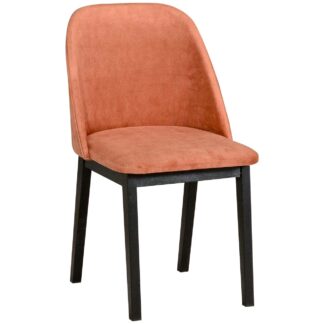 Čalouněná židle DK27 s černými nohami, látka 19B