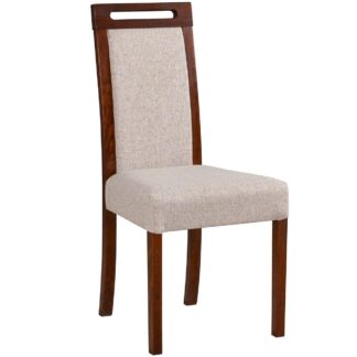 Čalouněná židle DK33 ořech se světlou látkou 11B
