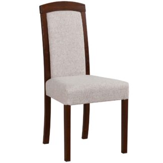 Hnědá židle DK35 s šedou látkou 11B