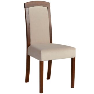 Hnědá židle DK35 s béžovou látkou 26B