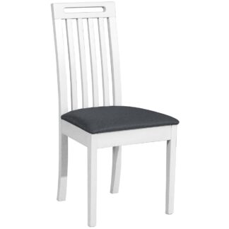 Bílá židle DK38 s grafitovou látkou 8B