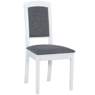 Bílá židle DK42 s šedou látkou 8B