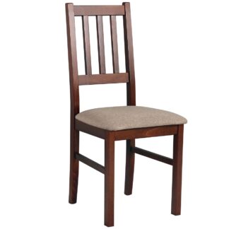 Hnědá židle DK4 s béžovou látkou DX 5