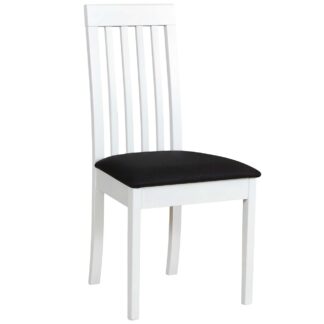 Bílá židle DK37 s černou látkou 13B