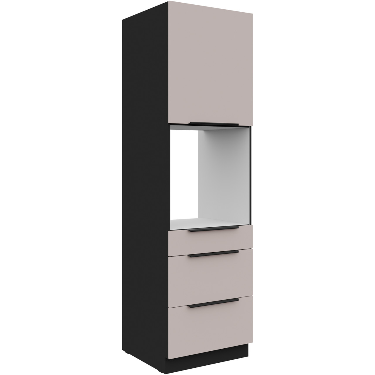 Vysoká kuchyňská skříňka 60 SILVIA 47 černý / kašmír