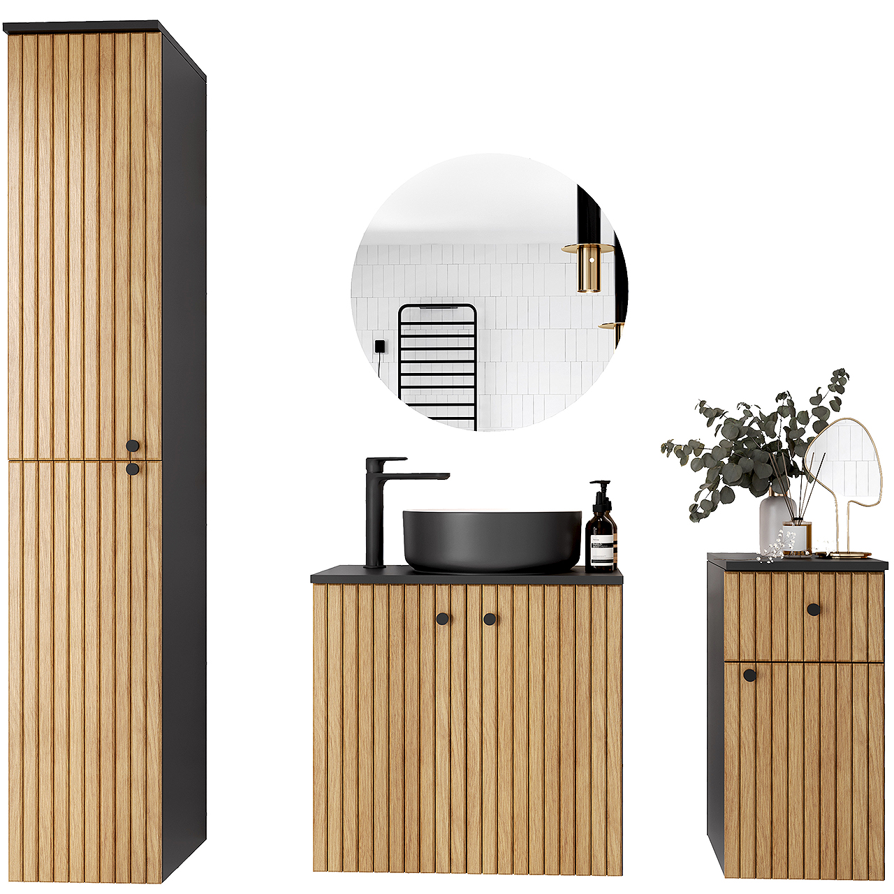 Koupelna ASTO černý / dub