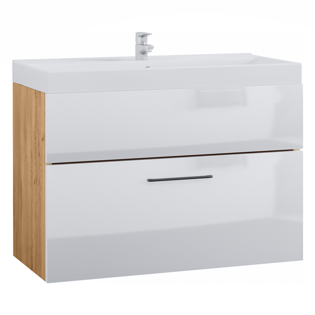 Skříňka pod umyvadlo LUPO LP2 dub artisan / bílý lesk