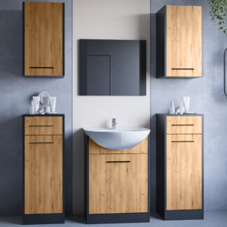 Koupelna NICO MAX černá / dub artisan