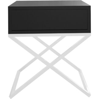 Noční stolek SIENA černý / bílý