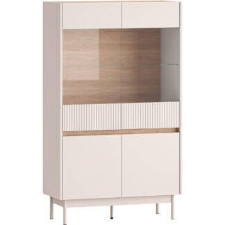 Vitrína ERMITE 03 kašmír / dub cremona