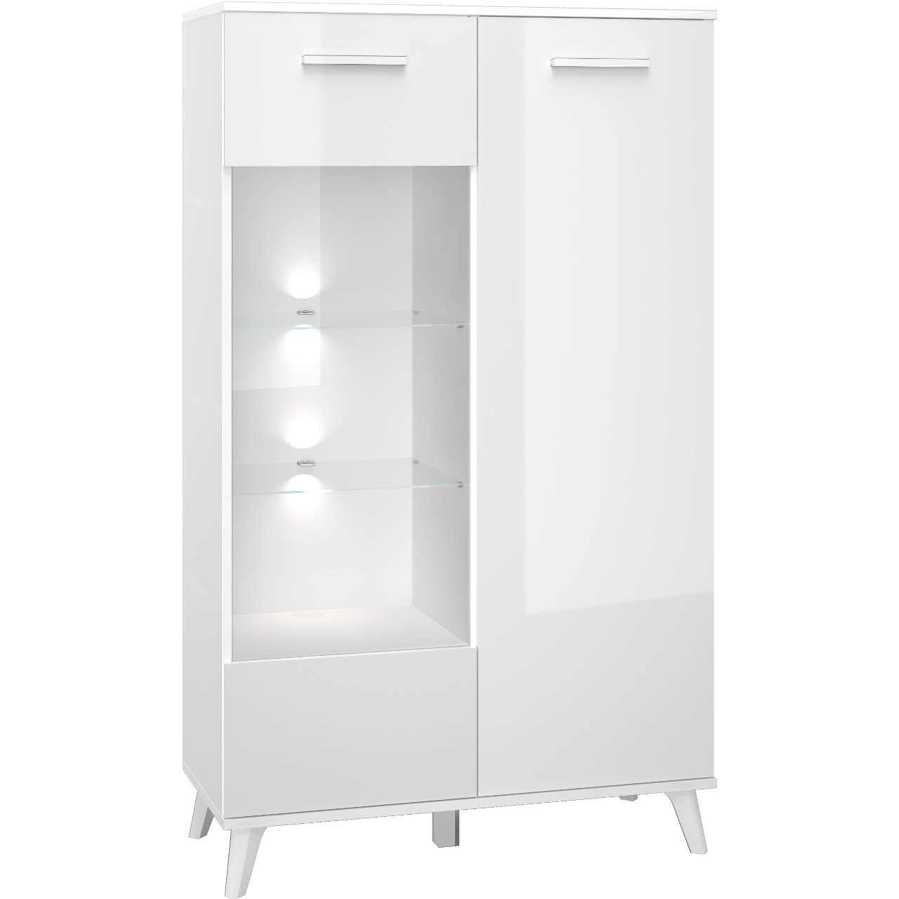 Vitrína SHINE 08 bílý lesk