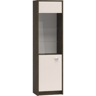 Vitrína AVANTI 02 dub windmill tmavý / kašmír