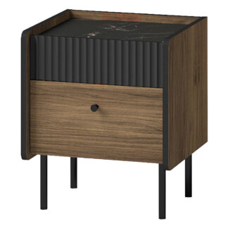 Noční stolek PRESTI 12 ořech warmia / san sebastian / černý