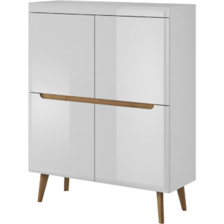 Komoda NARDI 06 bílý lesk / dub riviera