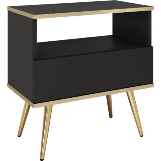 Noční stolek ARA S54 černý + zlatý
