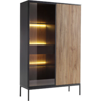 Vitrína SANTO 02 černá / dub wotan