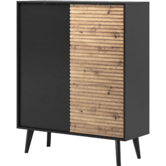 Komoda WOLLOW 03 černá / dub artisan