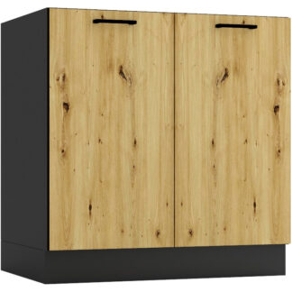 Dřezová skříňka D80ZL ELLEN 02 grafit / dub artisan