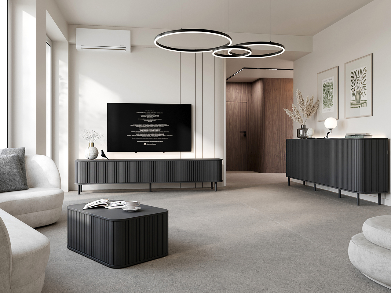 Nábytek do obývacího pokoje ZYLIO 1 Černá