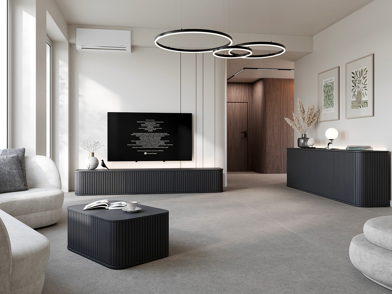 Nábytek do obývacího pokoje ZYLIO 3 Černá